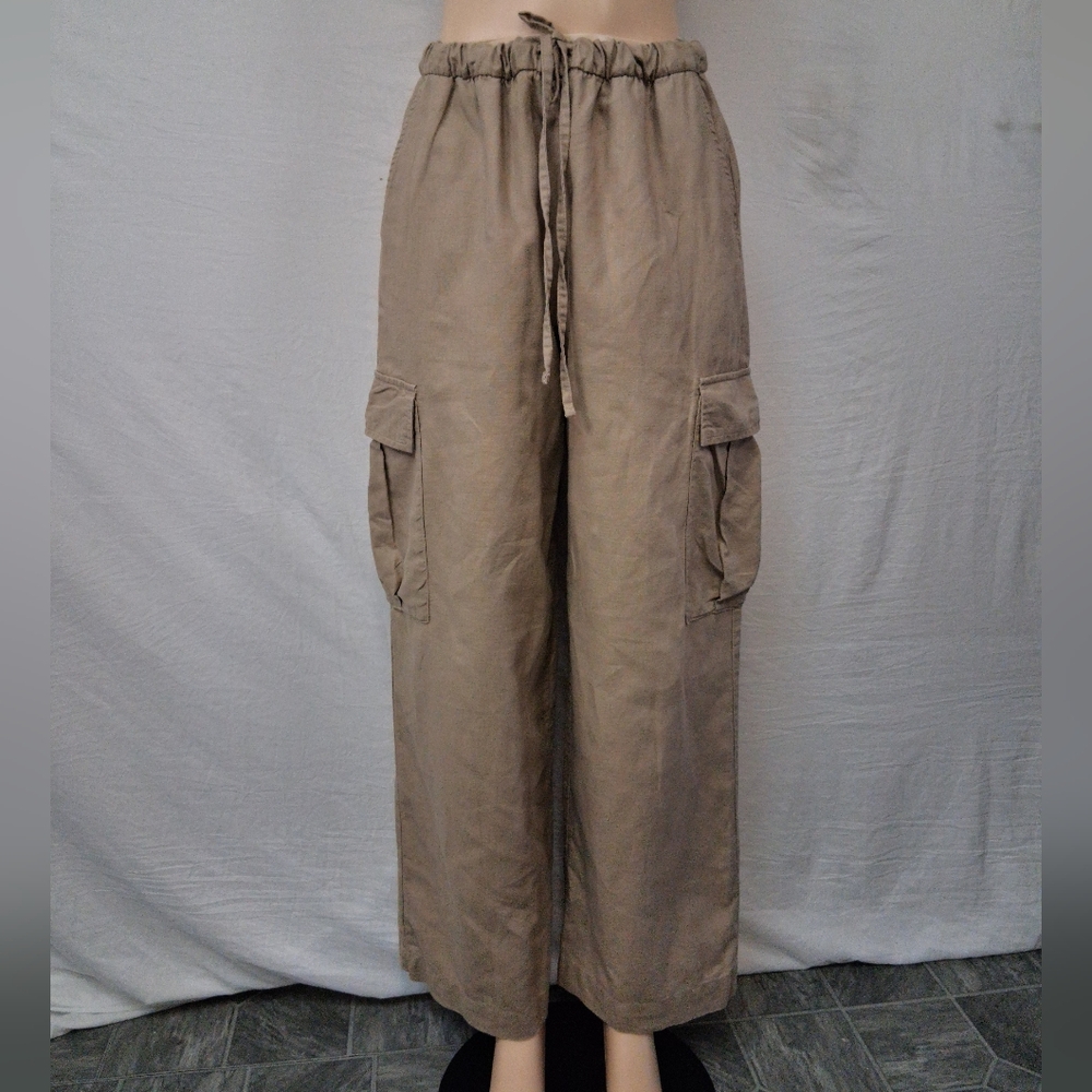 GAP Wonen's Wide-Leg Cargo Pants - Taupe Brown Size S - Picture 3 of 16